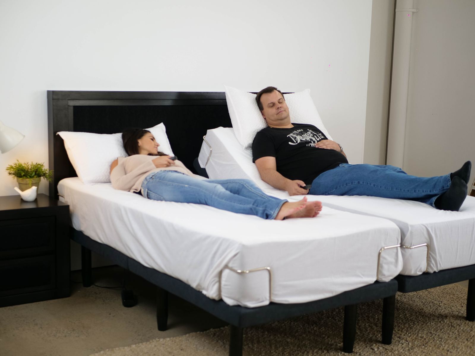 Sharing a split king adjustable bed